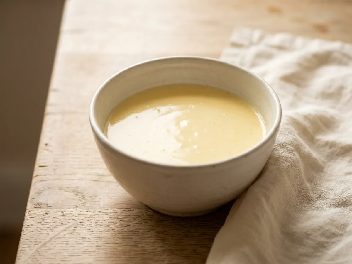 Symbolbild zum Rezept Crème Anglaise: das fertige Gericht auf einem hellen Teller angerichtet