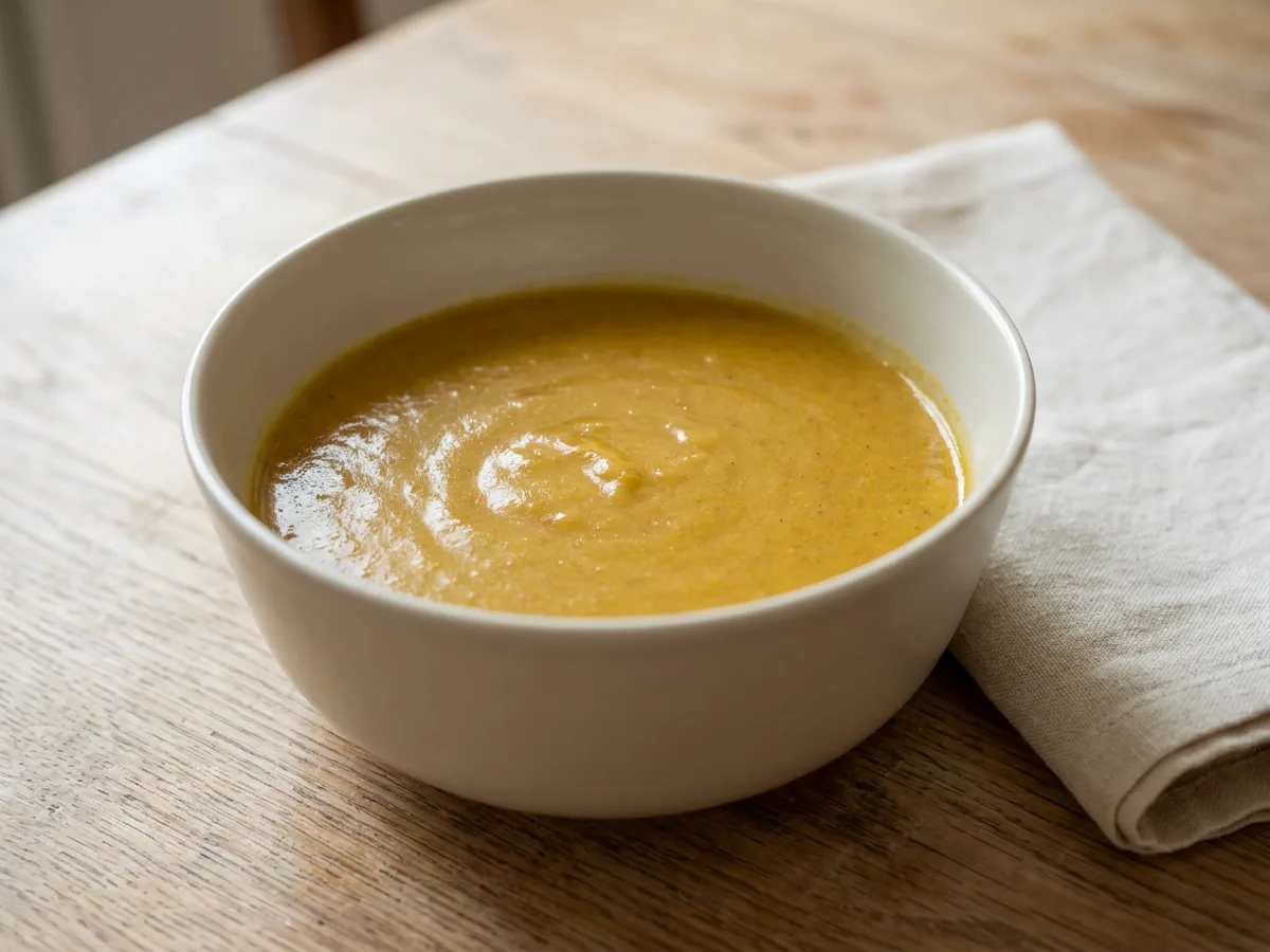 Symbolbild zum Rezept Currysauce: das fertige Gericht auf einem hellen Teller angerichtet