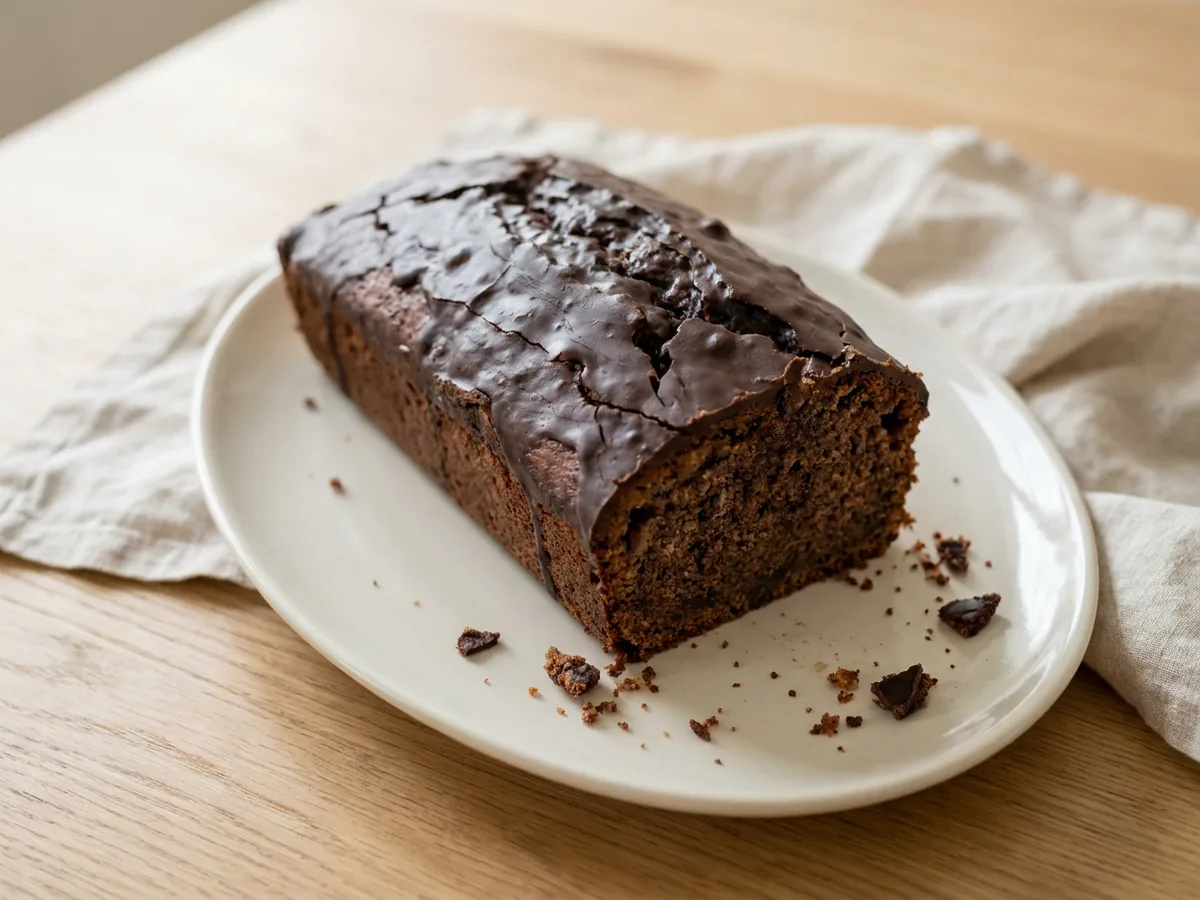 Symbolbild zum Rezept einfacher Nusskuchen: das fertige Gericht auf einem hellen Teller angerichtet