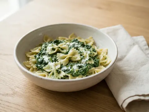 Farfalle mit Spinat – Rezept