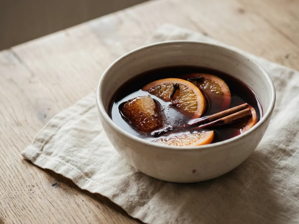 Symbolbild zum Rezept Feuerzangenbowle: das fertige Gericht auf einem hellen Teller angerichtet