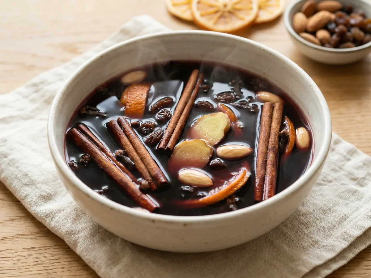 Symbolbild zum Rezept Glögg: das fertige Gericht auf einem hellen Teller angerichtet
