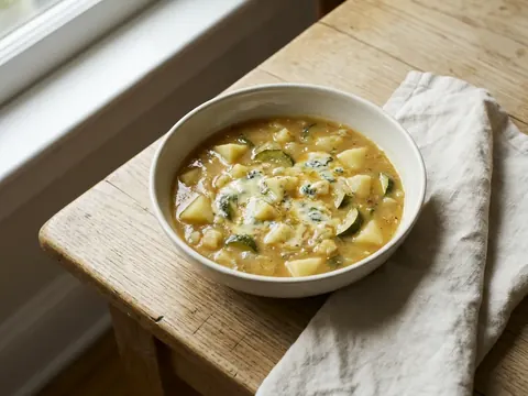 Kartoffelsuppe mit Zucchini und Gorgonzola – Rezept