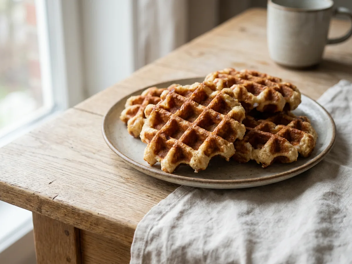 Symbolbild zum Rezept Lütticher Waffeln: das fertige Gericht auf einem hellen Teller angerichtet