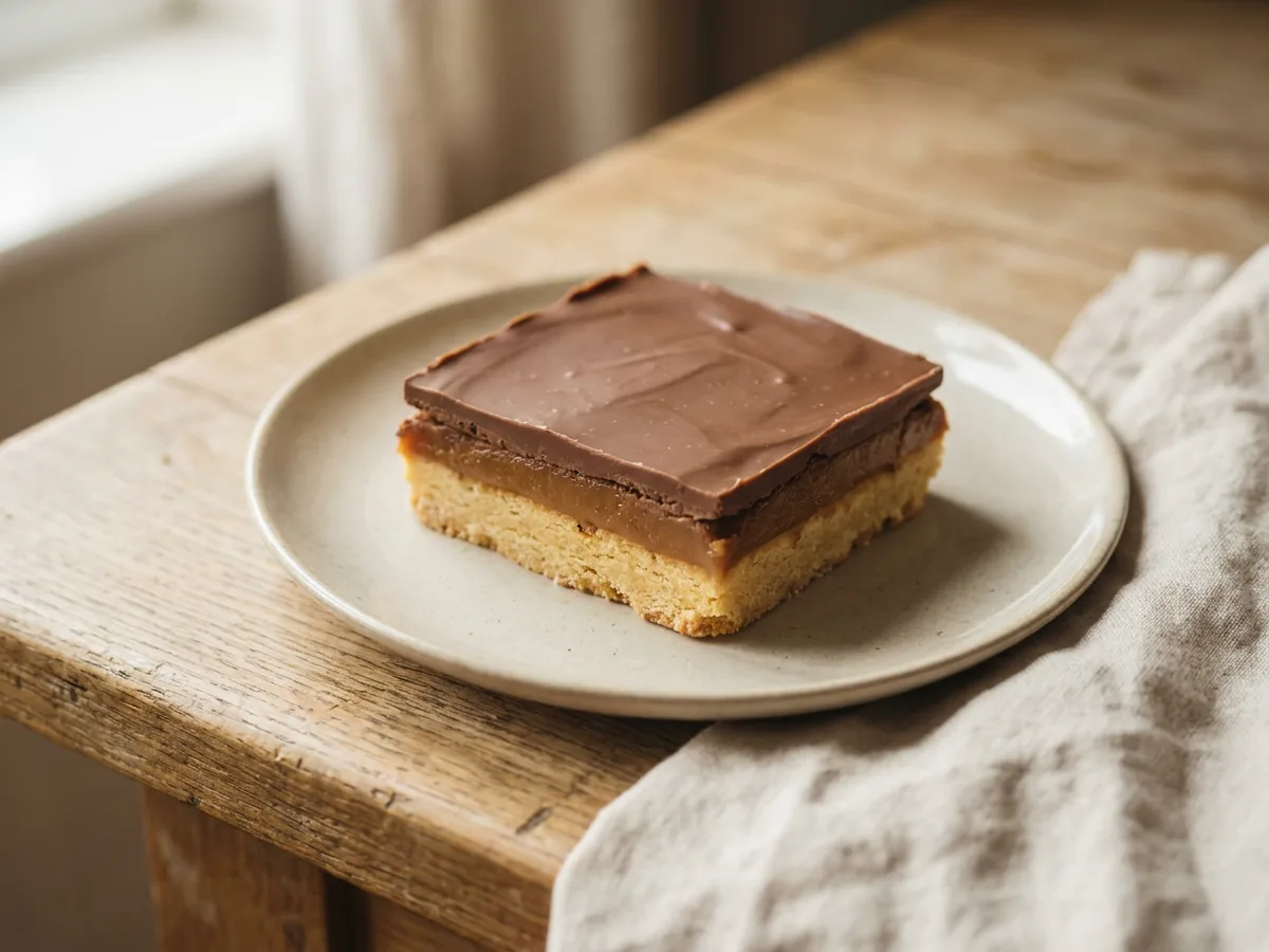 Symbolbild zum Rezept Millionaires' Shortbread: das fertige Gericht auf einem hellen Teller angerichtet