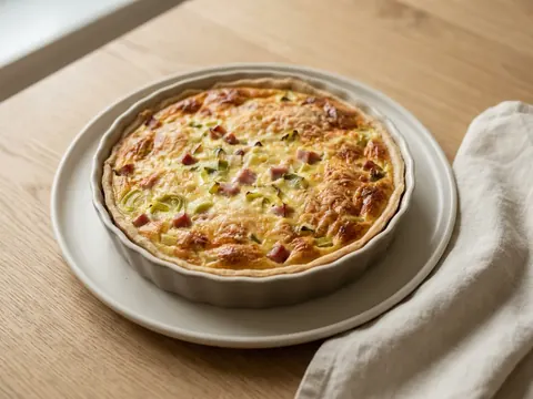 Quiche mit Lauch und Schinken – Rezept