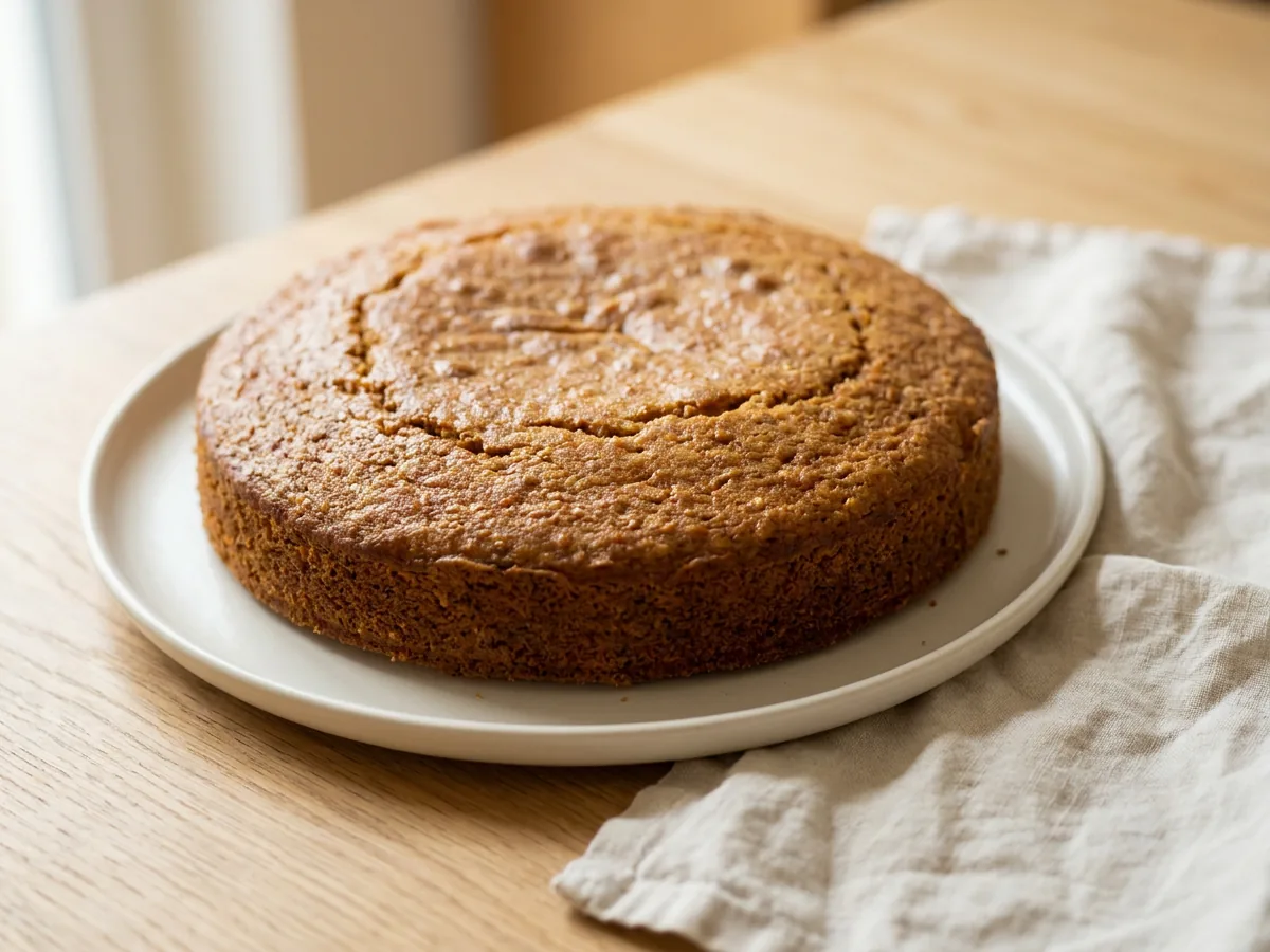 Symbolbild zum Rezept Rüblikuchen: das fertige Gericht auf einem hellen Teller angerichtet