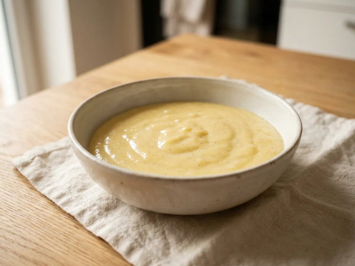 Symbolbild zum Rezept Vanillepudding: das fertige Gericht auf einem hellen Teller angerichtet
