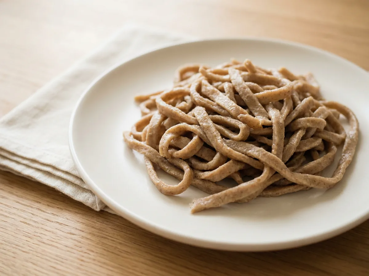 Symbolbild zum Rezept Vollkornnudelteig: das fertige Gericht auf einem hellen Teller angerichtet