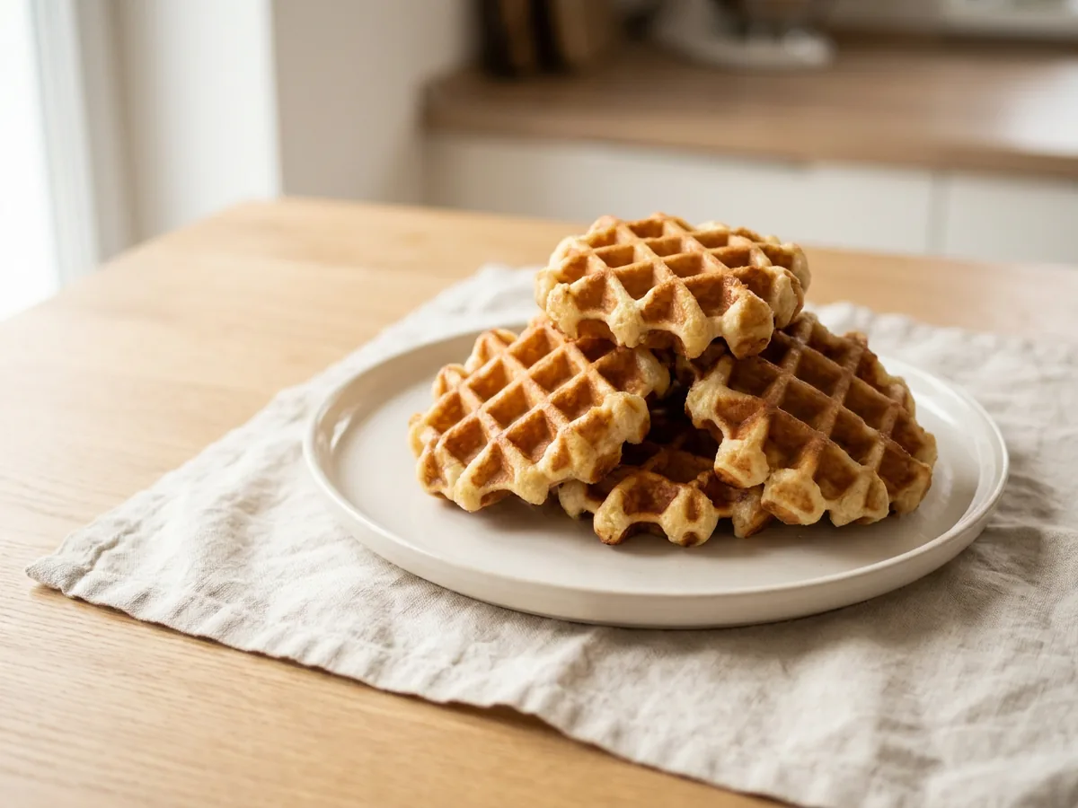 Symbolbild zum Rezept Waffeln: das fertige Gericht auf einem hellen Teller angerichtet